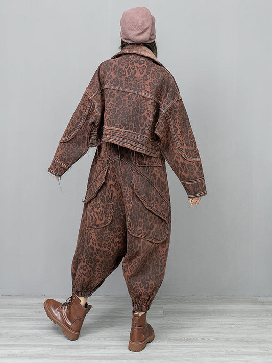 TEEK - Kuniko Denim Leopard Jacket JACKET TEEK MS