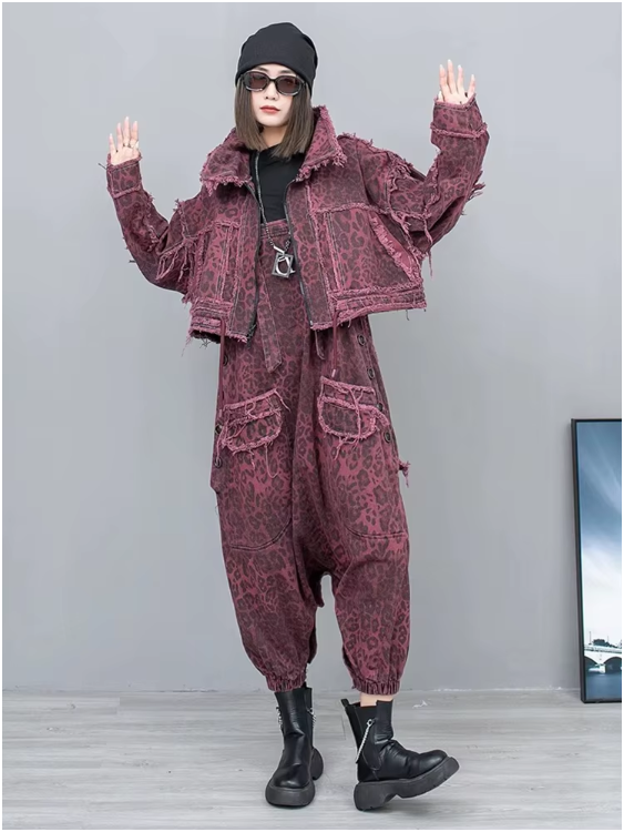 TEEK - Kuniko Denim Leopard Jacket JACKET TEEK MS