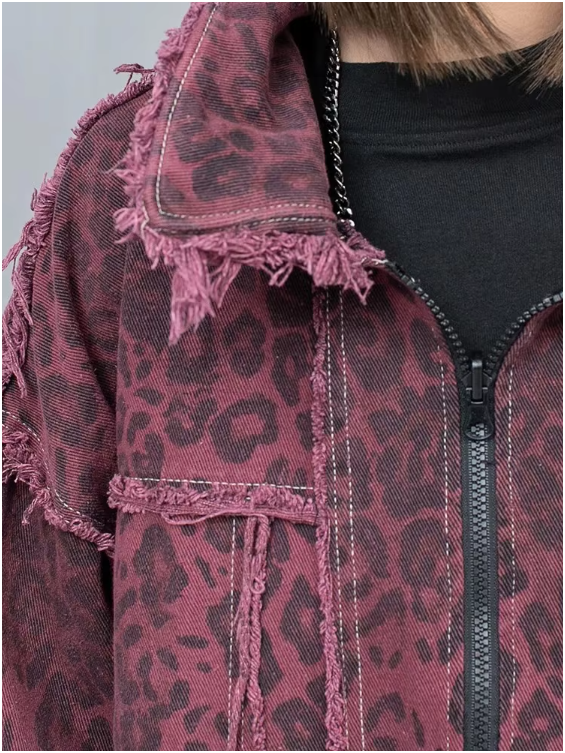 TEEK - Kuniko Denim Leopard Jacket JACKET TEEK MS