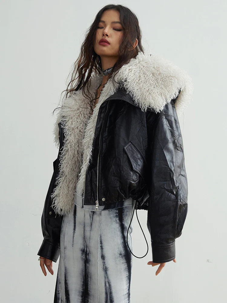 TEEK - Nursey Vegan Leather Fuzz Jacket JACKET TEEK MS