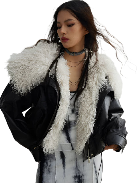 TEEK - Nursey Vegan Leather Fuzz Jacket JACKET TEEK MS Black S