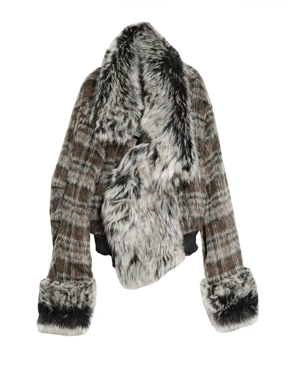 TEEK - Sablet Reversible Plaid Faux Fur Jacket JACKET TEEK MS