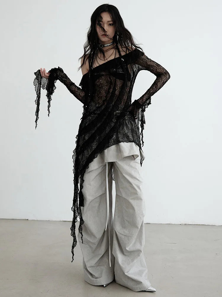 TEEK - Grey Hantuki Drawstring Layered Pants PANTS TEEK MS