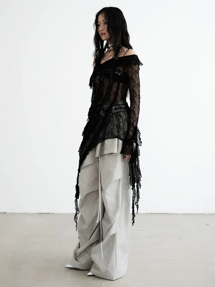 TEEK - Grey Hantuki Drawstring Layered Pants PANTS TEEK MS