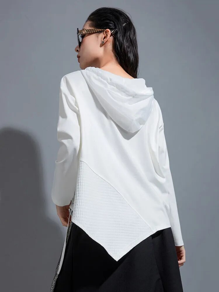 TEEK - Hamarna Pocket Rouched Hoodie - White TOPS TEEK MS M