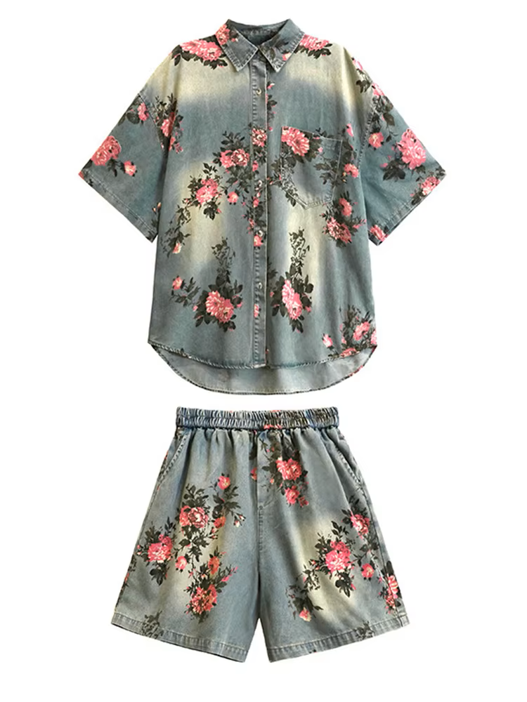 TEEK - Rosette Rose Denim Shirt TOPS TEEK MS