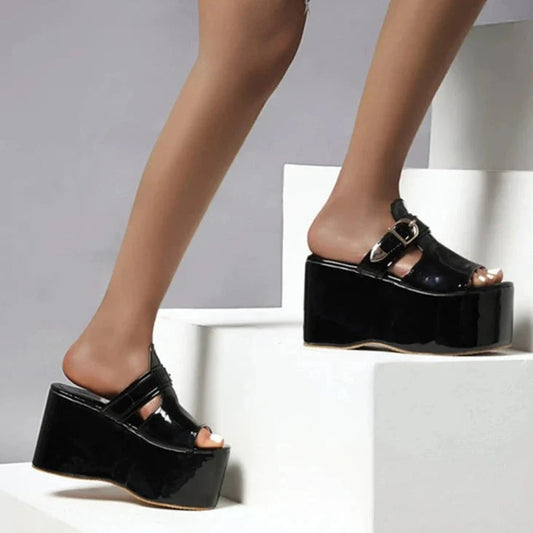 TEEK - Asuandra Platform Slide - Black SHOES TEEK MS