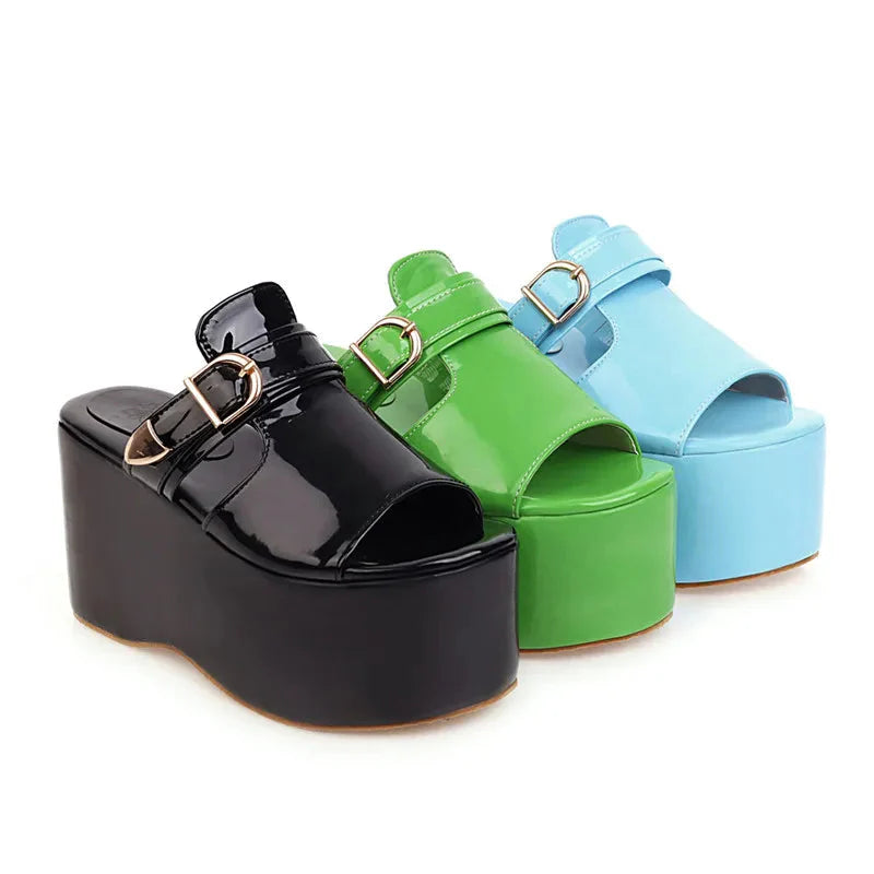 TEEK - Asuandra Platform Slide - Blue SHOES TEEK MS