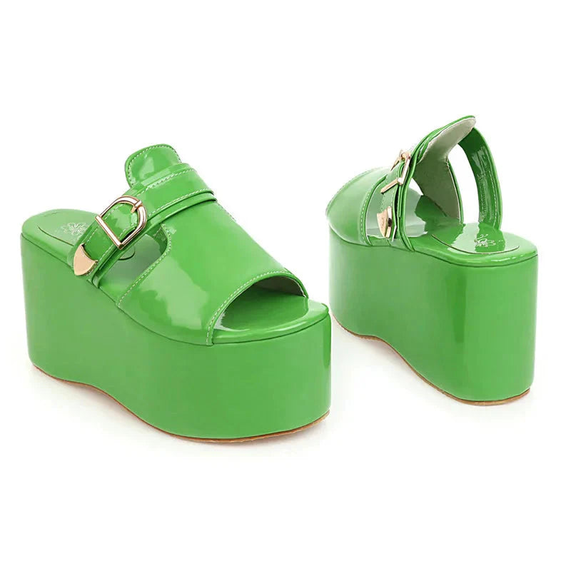 TEEK - Asuandra Platform Slide - Green SHOES TEEK MS