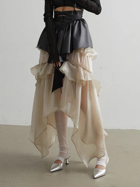 TEEK - Saturn Ruffled Champagne Skirt SKIRT TEEK MS Champagne S