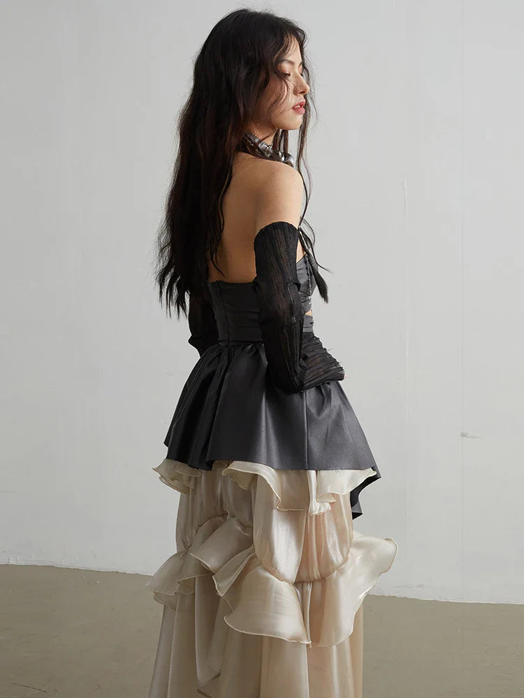 TEEK - Saturn Ruffled Champagne Skirt SKIRT TEEK MS