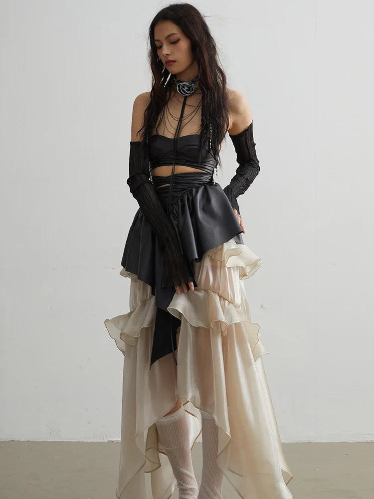 TEEK - Saturn Ruffled Champagne Skirt SKIRT TEEK MS