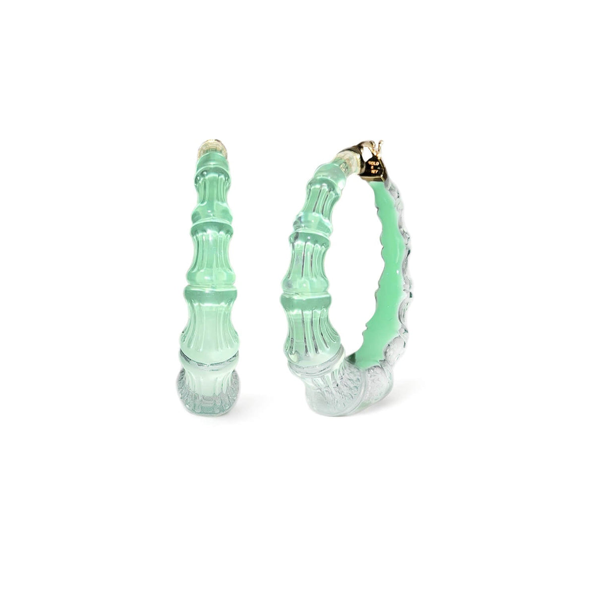 TEEK - Bamboo Illusion Lucite Hoop Earrings JEWELRY TEEK GNH MINT