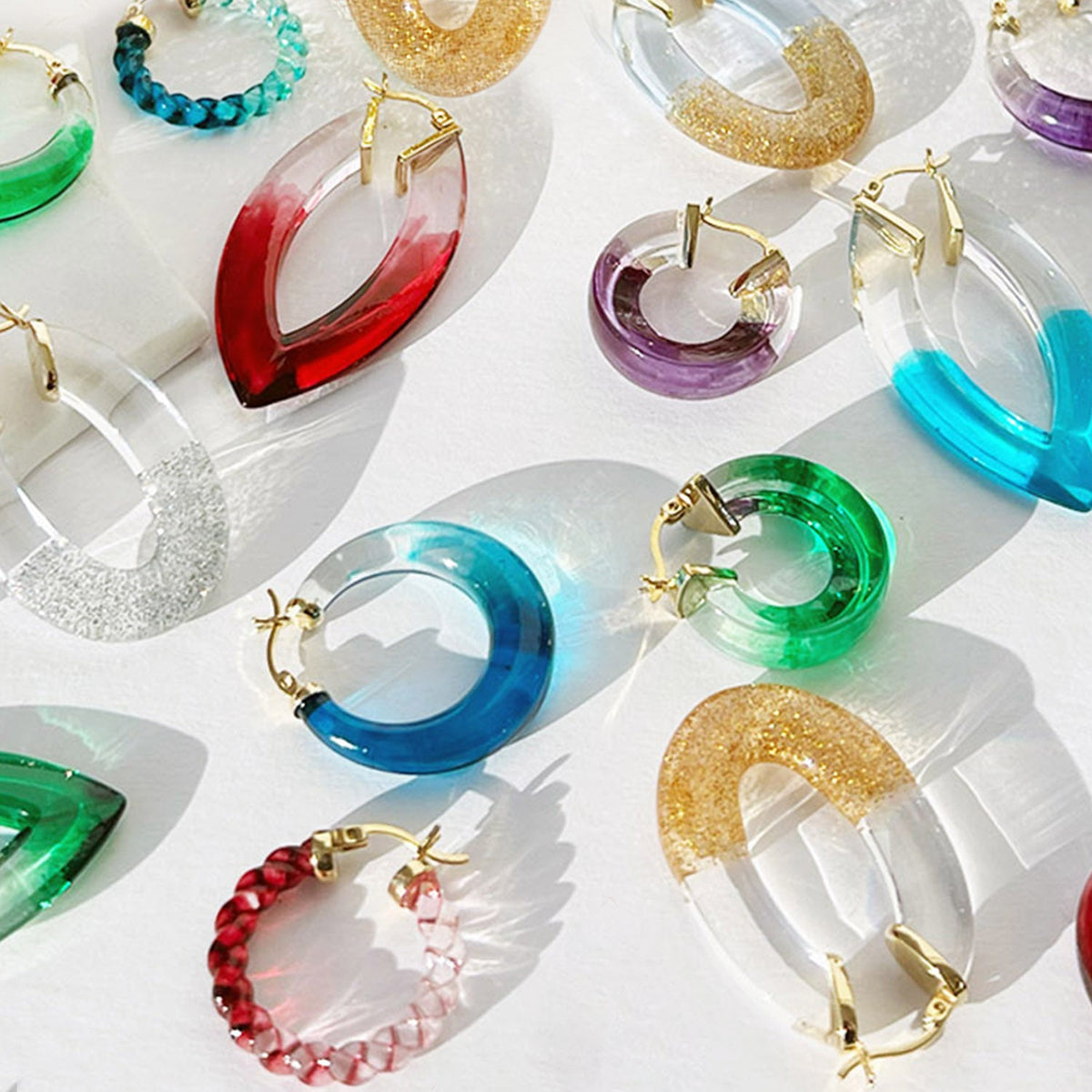 TEEK - Painted Marquise Lucite Hoop Earrings JEWELRY TEEK GNH