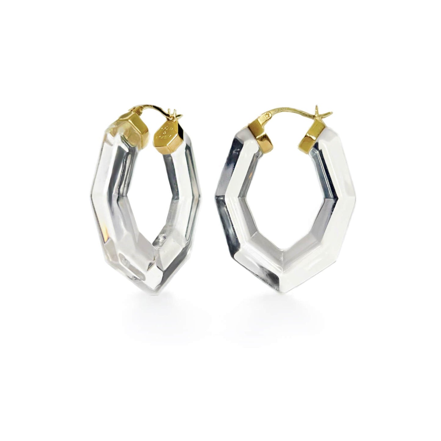 TEEK - Pear Gem Lucite Hoop Earrings JEWELRY TEEK GNH CLEAR