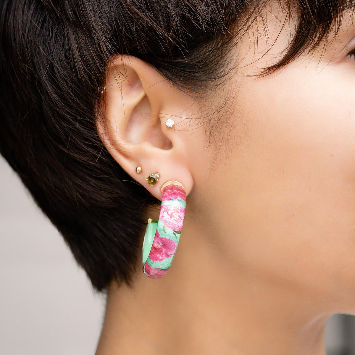 TEEK - Peony Illusion Hoop Earrings JEWELRY TEEK GNH