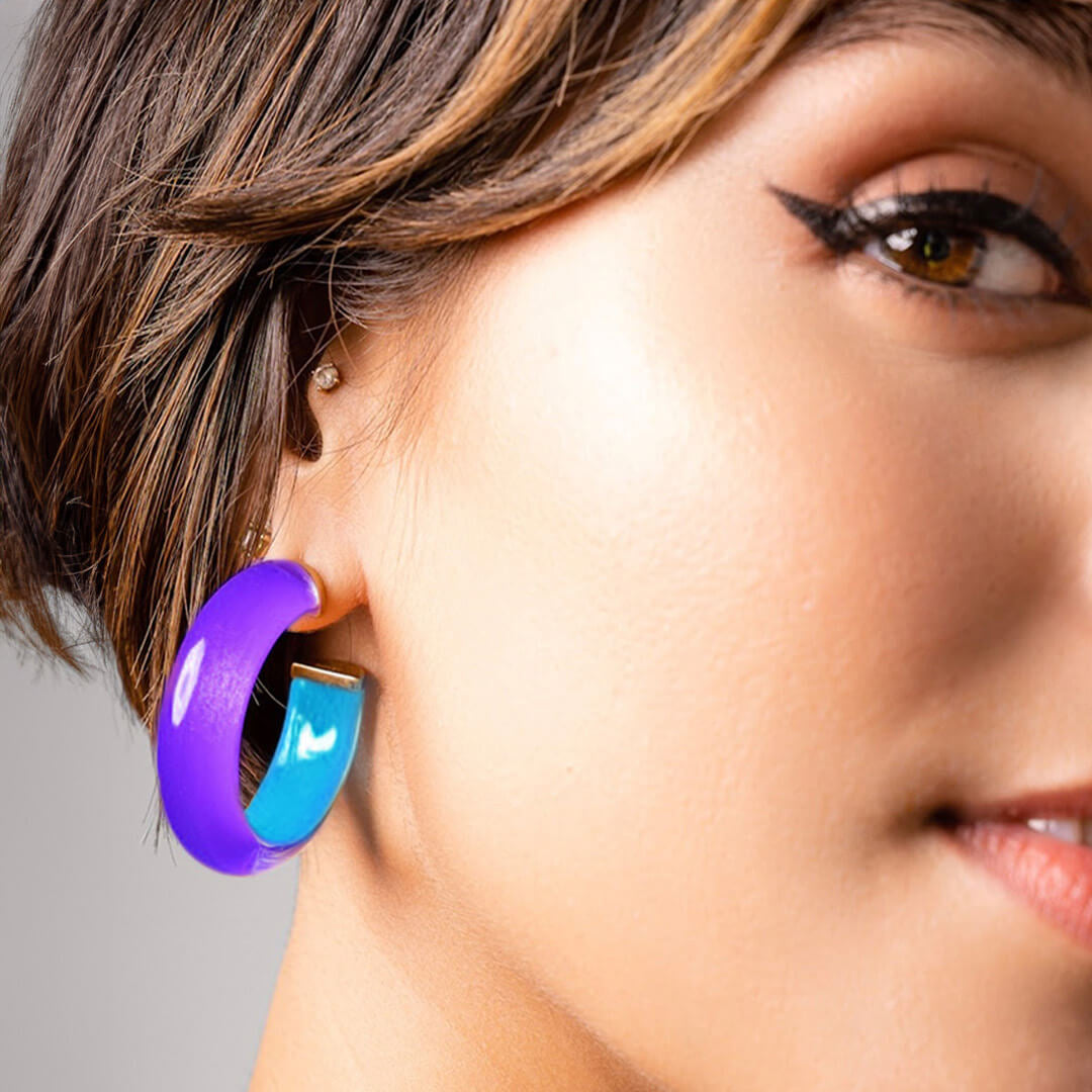 TEEK - TEEK - Small Illusion Inside Out Lucite Hoop Earrings JEWELRY TEEK GNH