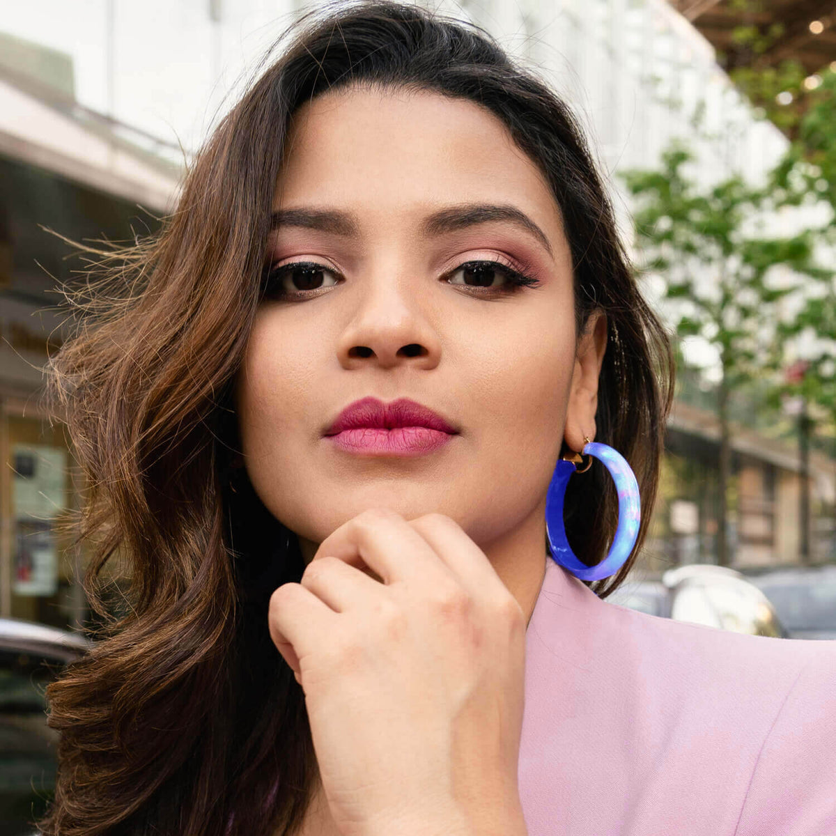 TEEK - Large Rave Lucite Hoops | Blue JEWELRY TEEK GNH