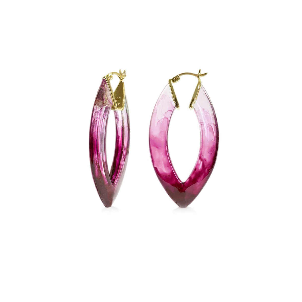 TEEK - Painted Marquise Lucite Hoop Earrings JEWELRY TEEK GNH RED