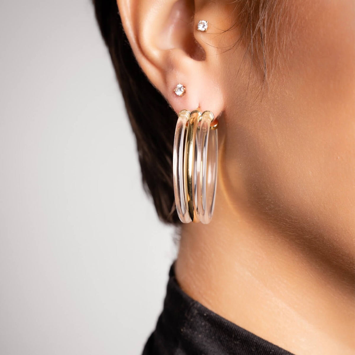 TEEK - Ridge Lucite Hoop Earrings JEWELRY TEEK GNH