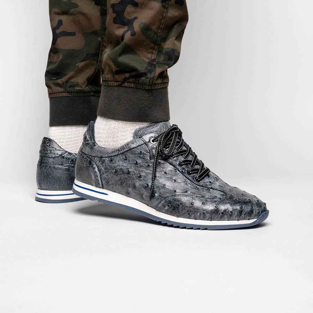 TEEK - 63-112-BLK RIO Ostrich Quill Sneakers, Black Denim SHOES TEEK ZI