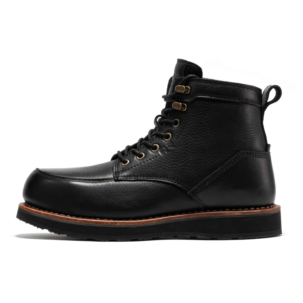 TEEK - ROCKROOSTER Edgewood Mens 6 Inch Black Steel Toe Wedge Work Boots SHOES TEEK RRF