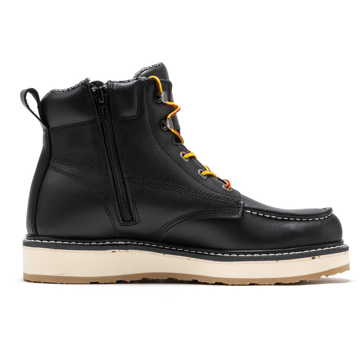 TEEK - ROCKROOSTER Magnolia Mens 6 Inch Black Soft Toe Zip Sided Wedge Work Boots SHOES TEEK RRF