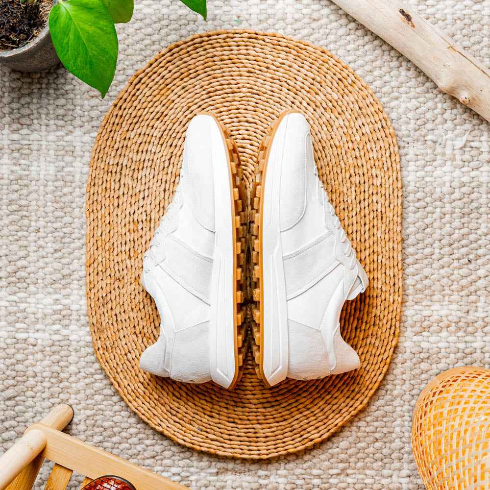 TEEK - 66-265-WHT ROXI Suede & Calfskin Sneaker, White SHOES TEEK ZI