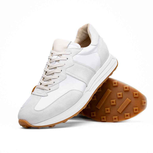 TEEK - 66-265-WHT ROXI Suede & Calfskin Sneaker, White SHOES TEEK ZI 8.5 M
