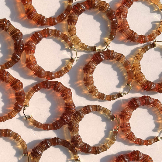 TEEK - Rum & Coke Lucite Bamboo Hoop Earrings JEWELRY TEEK GNH