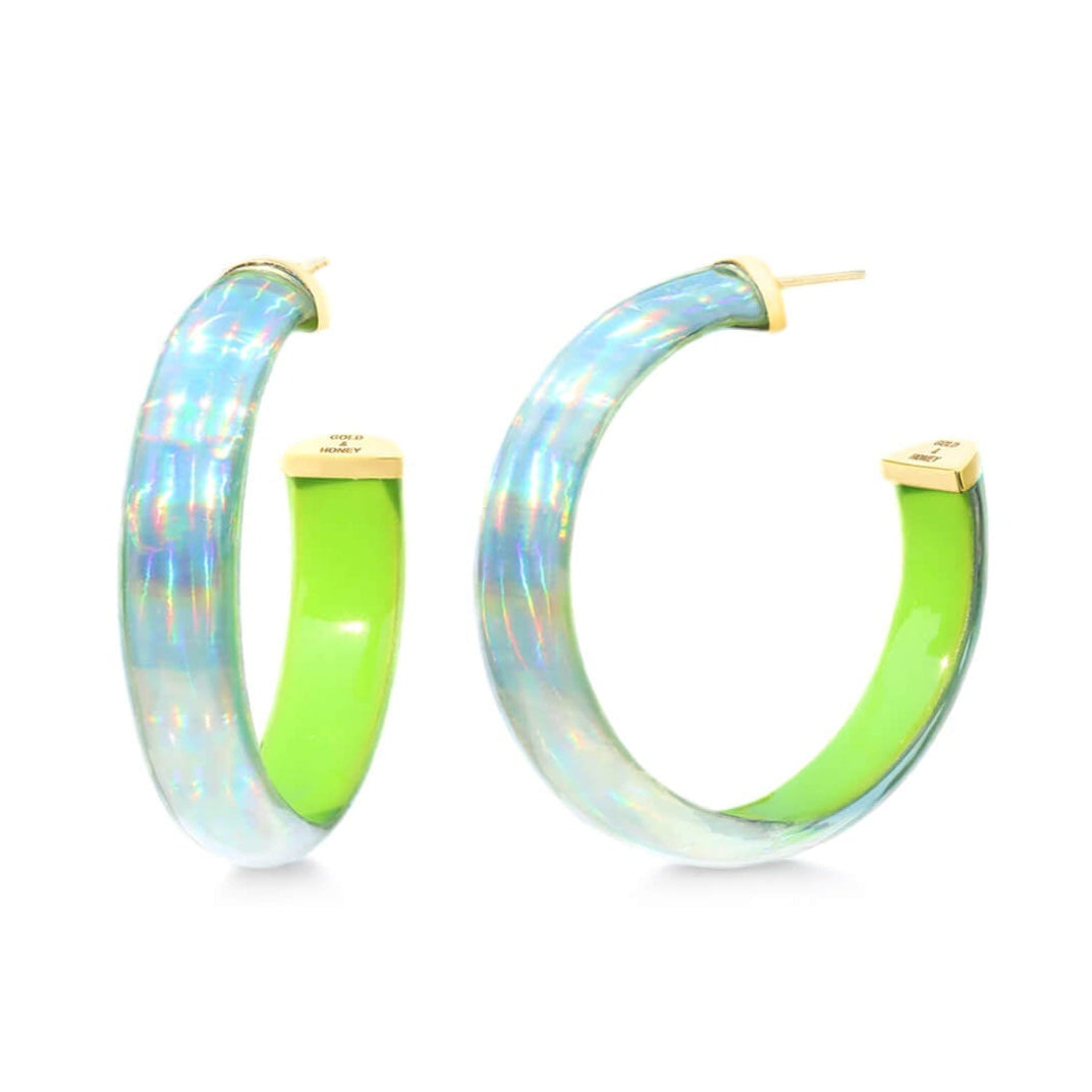 TEEK - Rave Lucite Hoop Earrings | Neon Green JEWELRY TEEK GNH