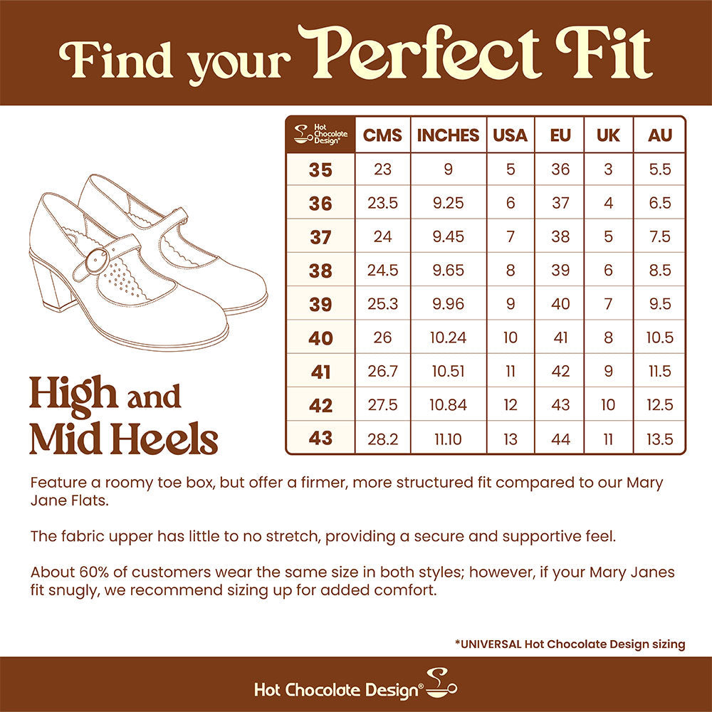 Alice Women's Mary Jane Mid Heels Mid Heels Hot Chocolate Design