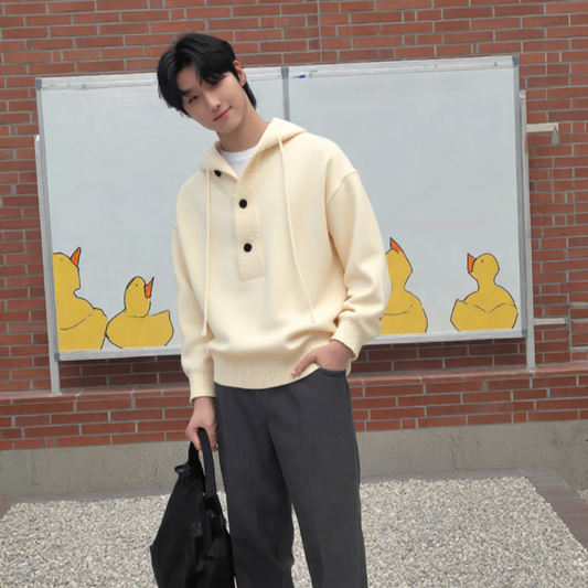 TEEK - Mens Pull Over Sweater Hoodie SWEATER TEEK 1TFY Beige M