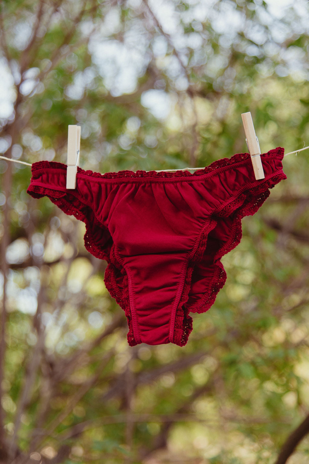 TEEK - Burgundy Frilly Panties UNDERWEAR TEEK PNM