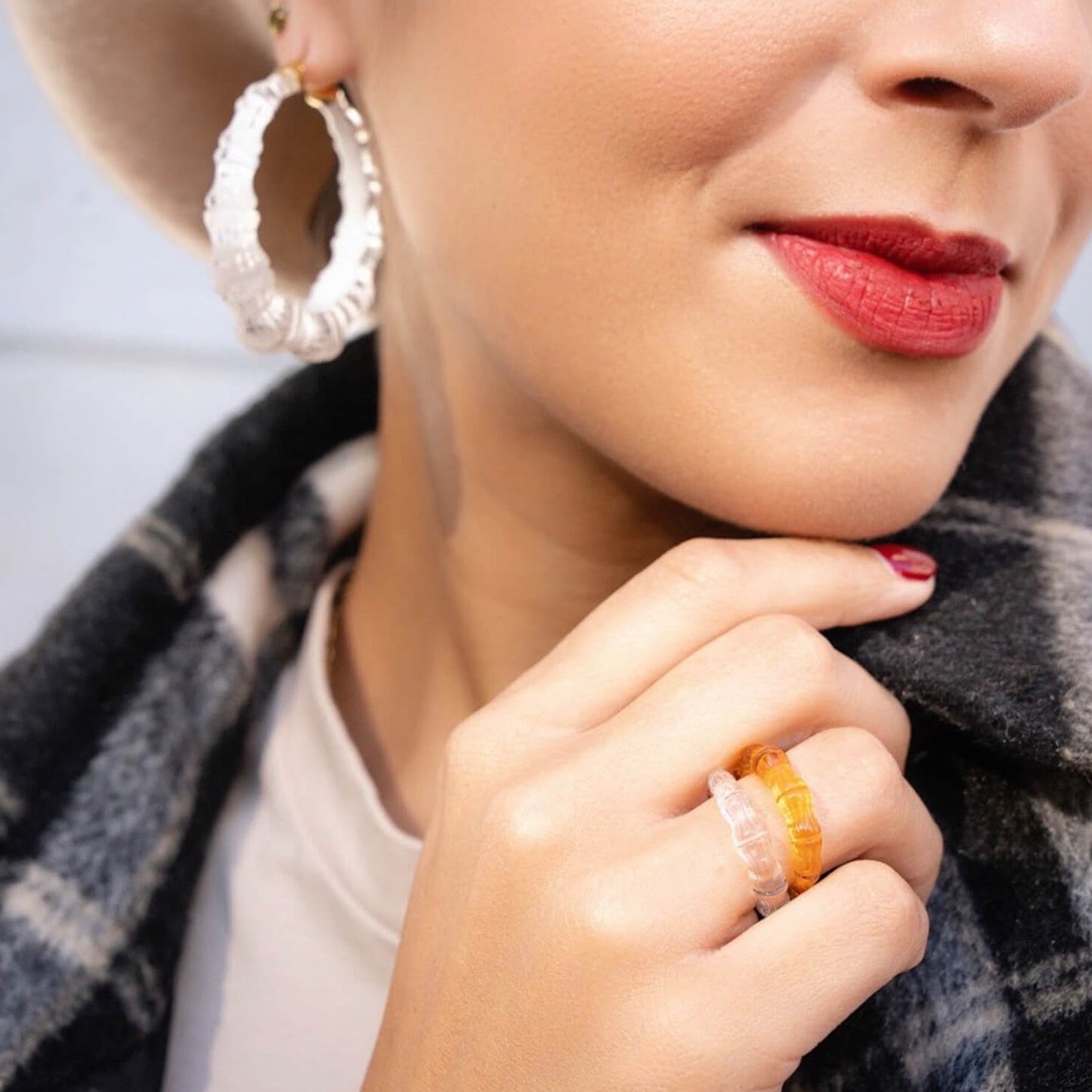 TEEK - Bamboo Lucite Rings Set of 5 JEWELRY TEEK GNH