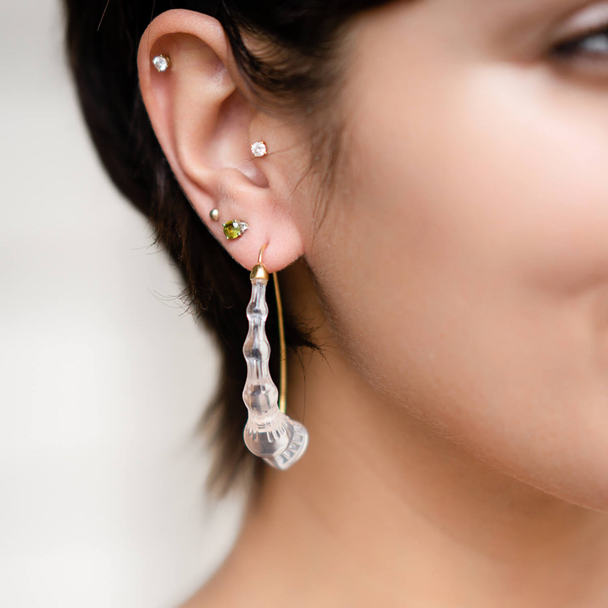 TEEK - Wishbone Bamboo Lucite Earrings JEWELRY TEEK GNH