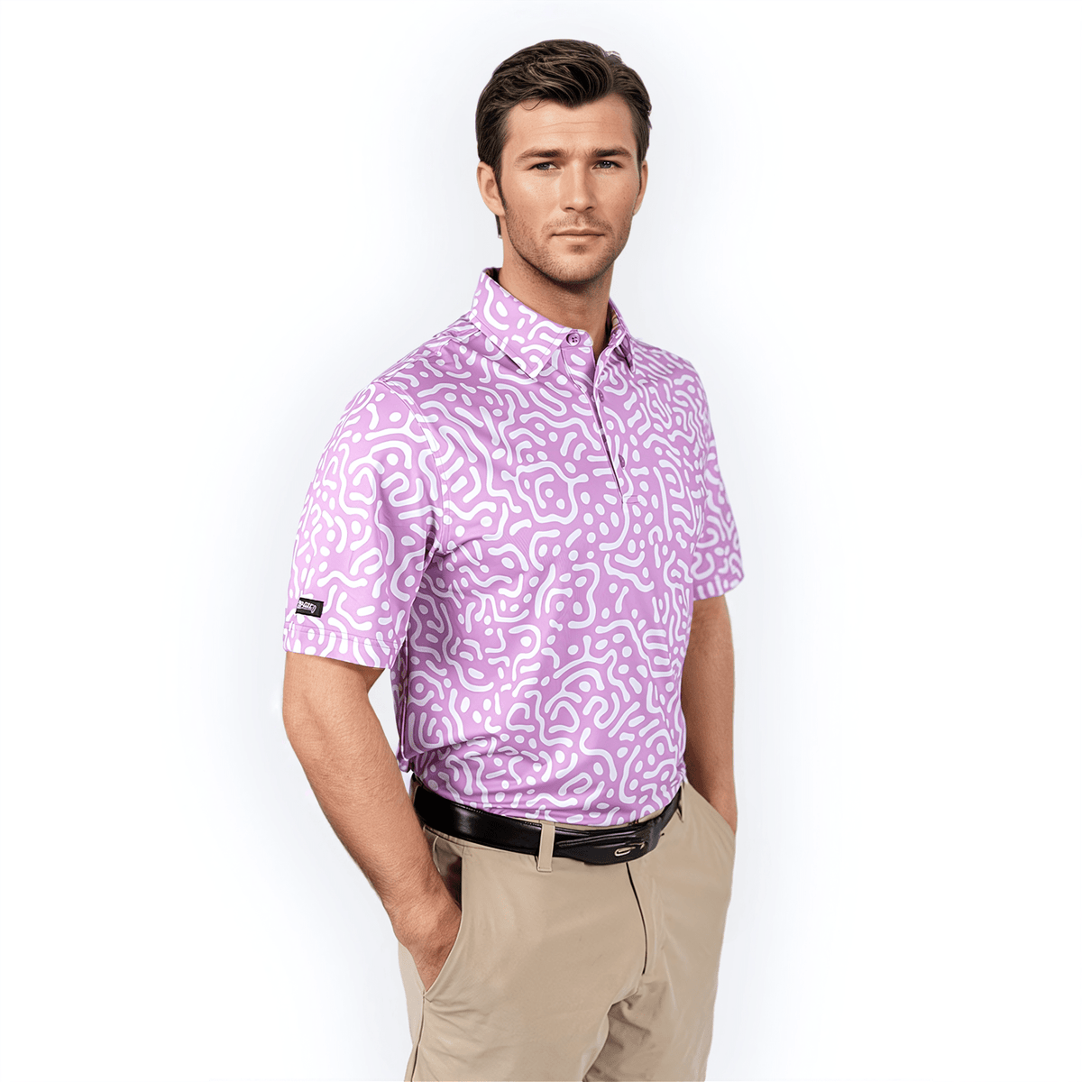 TEEK - Wrong Fairway Mens Polo | Lavender TOPS TEEK 2P