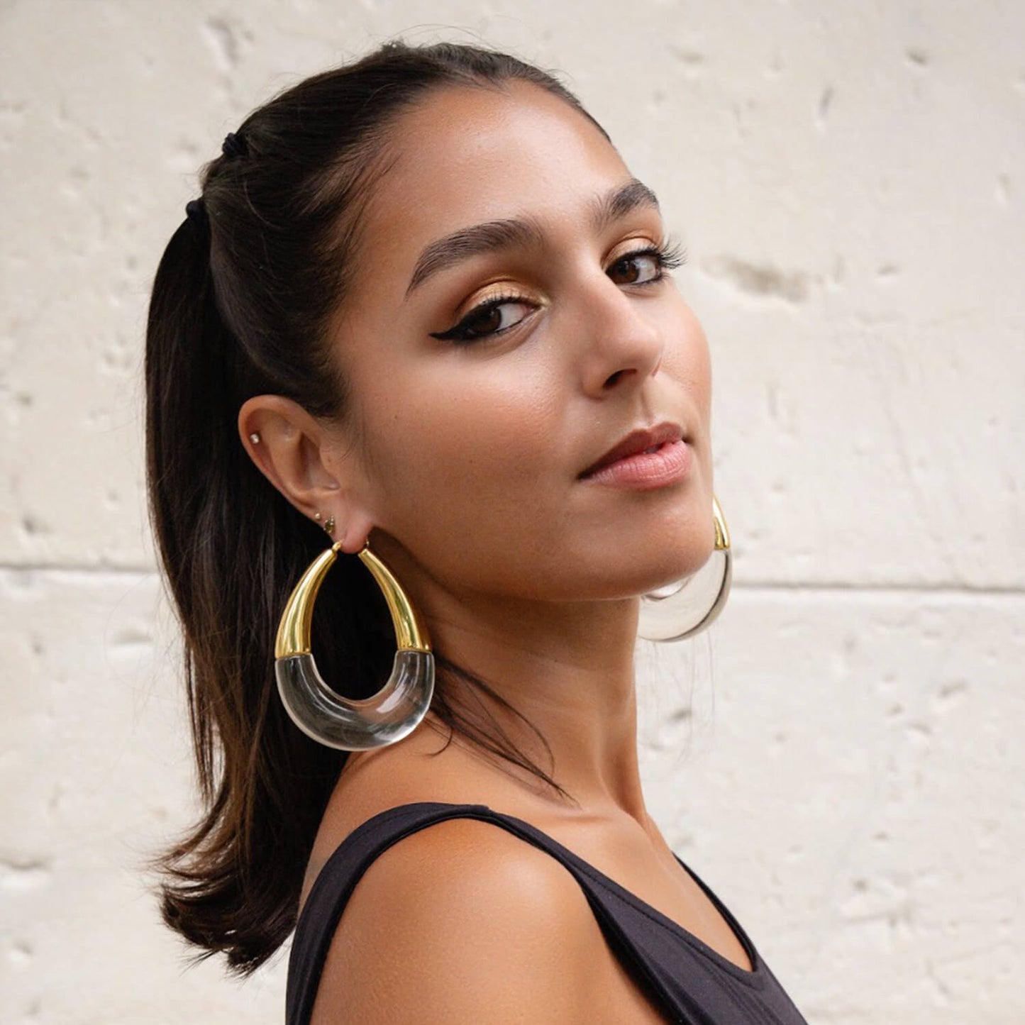 TEEK - XL Clear Chunky Bucket Hoop Earrings JEWELRY TEEK GNH