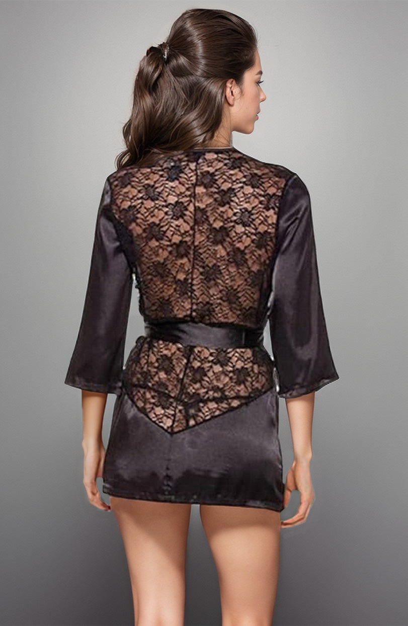 TEEK - Satin Lace Back Robe ROBE TEEK 3W