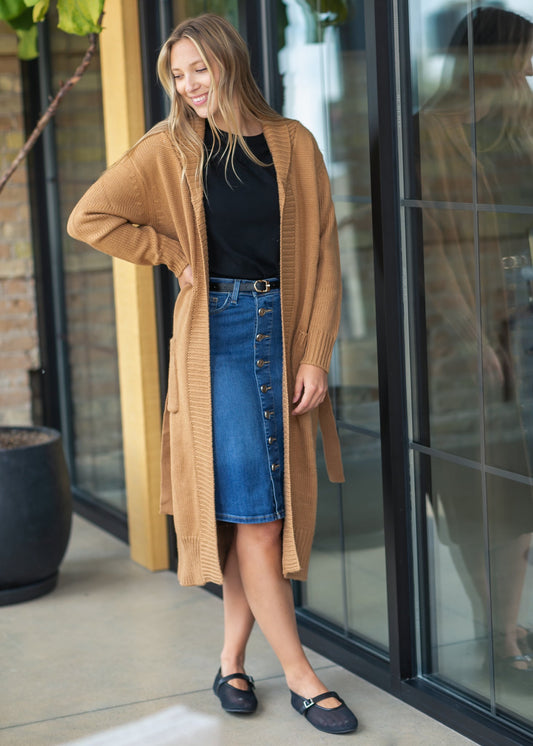 TEEK - Zana Front Button Denim Midi Skirt SKIRT TEEK INH