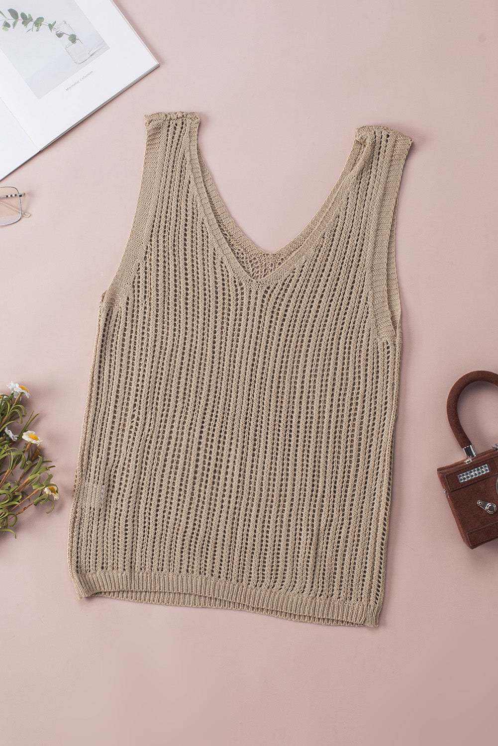 TEEK - V-Neck Wide Strap Knit Vest TOPS TEEK Trend