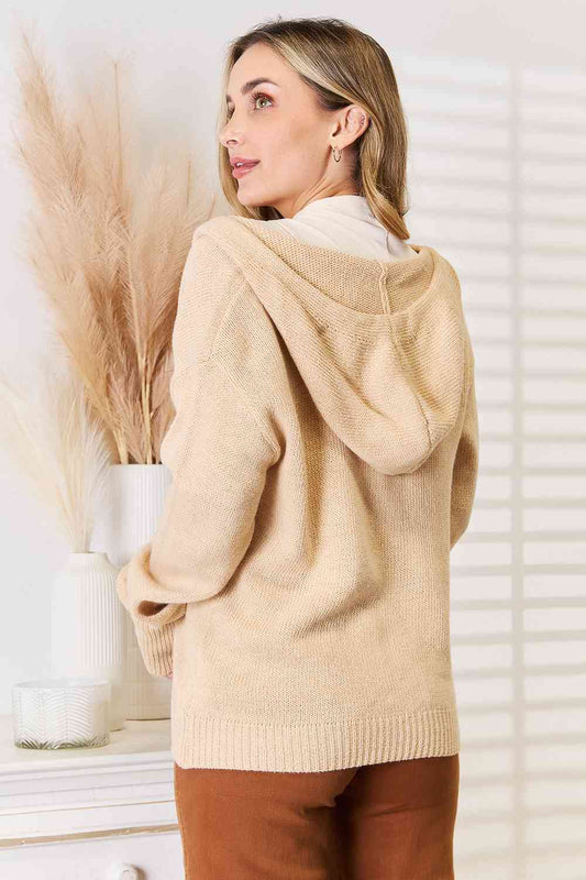 TEEK - Woven Right Button-Down Hooded Sweater SWEATER TEEK Trend