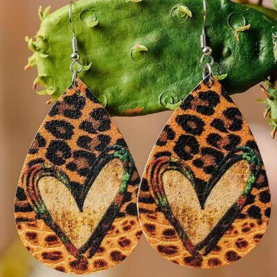 TEEK - Leopard Teardrop Heart Earrings JEWELRY TEEK Trend