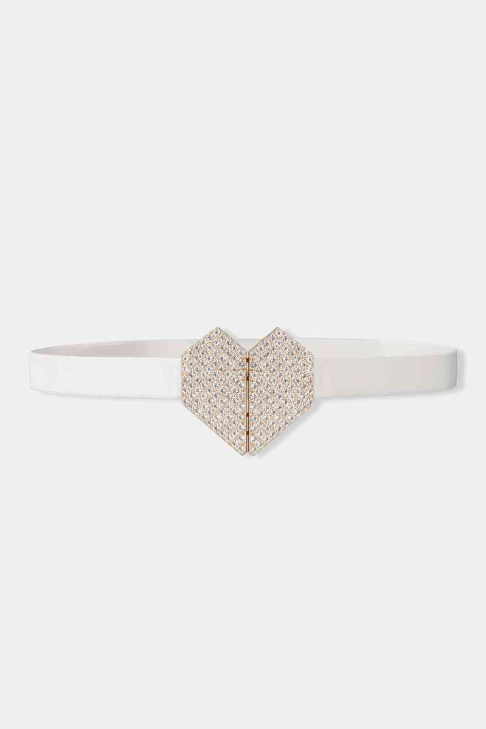 TEEK - Heart Buckle Stretch Belt BELT TEEK Trend White