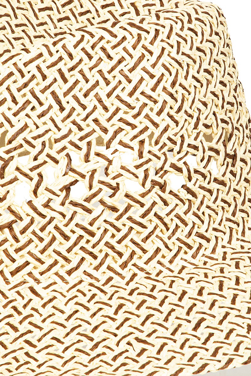 TEEK - Khaki Fame Cutout Woven Straw Hat HAT TEEK Trend
