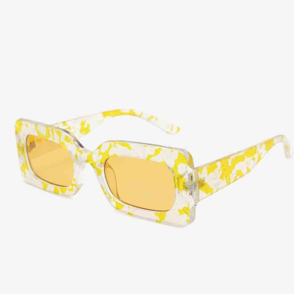 TEEK - Tortoiseshell Rectangle Sunglasses EYEGLASSES TEEK Trend Butter Yellow