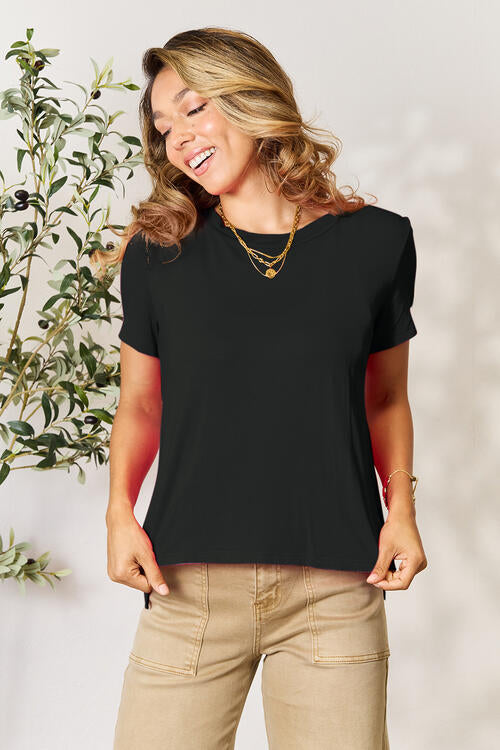 TEEK - Basic Round Neck Short Sleeve T-Shirt TOPS TEEK Trend