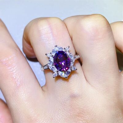 TEEK - Plum Moissanite 925 Sterling Silver Ring JEWELRY TEEK Trend