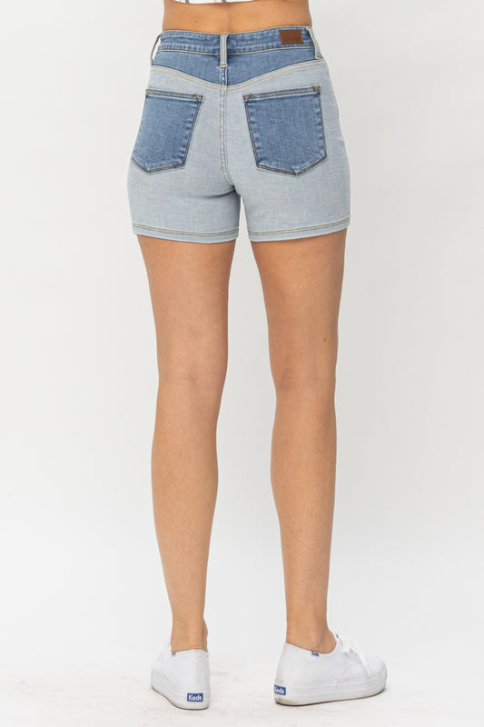 TEEK - Judy Blue Light Medium Block Denim Shorts SHORTS TEEK Trend