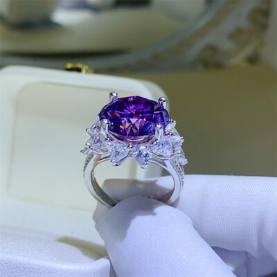 TEEK - 10 Carat Magenta 925 SS Flower Ring JEWELRY TEEK Trend